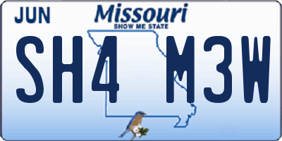 MO license plate SH4M3W
