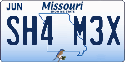 MO license plate SH4M3X