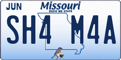 MO license plate SH4M4A