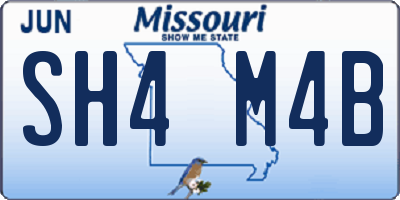 MO license plate SH4M4B
