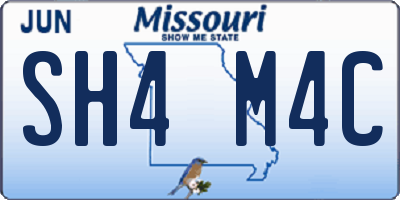 MO license plate SH4M4C