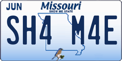 MO license plate SH4M4E
