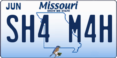 MO license plate SH4M4H