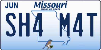 MO license plate SH4M4T