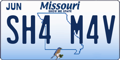 MO license plate SH4M4V
