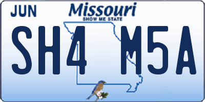 MO license plate SH4M5A