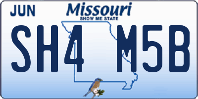 MO license plate SH4M5B