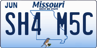 MO license plate SH4M5C