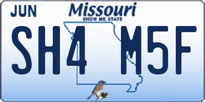 MO license plate SH4M5F