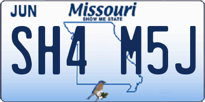 MO license plate SH4M5J