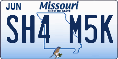 MO license plate SH4M5K