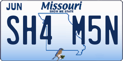 MO license plate SH4M5N