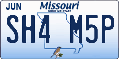 MO license plate SH4M5P