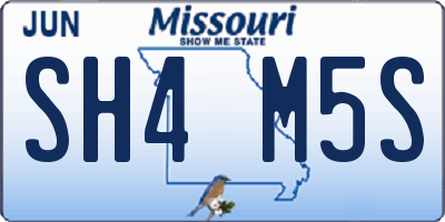 MO license plate SH4M5S