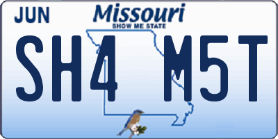 MO license plate SH4M5T