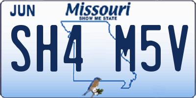 MO license plate SH4M5V