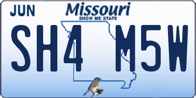 MO license plate SH4M5W