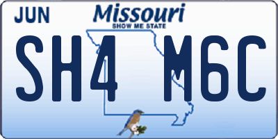 MO license plate SH4M6C