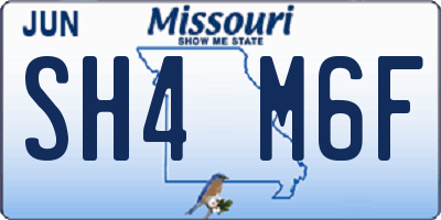MO license plate SH4M6F