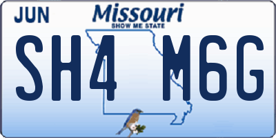 MO license plate SH4M6G