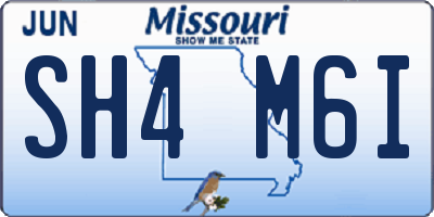 MO license plate SH4M6I