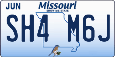 MO license plate SH4M6J