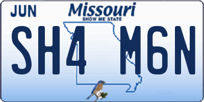 MO license plate SH4M6N