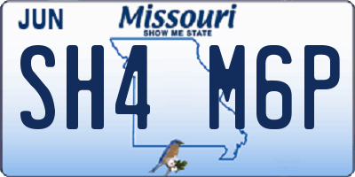 MO license plate SH4M6P