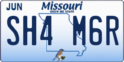 MO license plate SH4M6R
