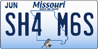 MO license plate SH4M6S