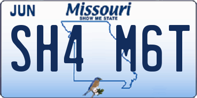 MO license plate SH4M6T