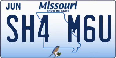 MO license plate SH4M6U
