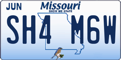 MO license plate SH4M6W
