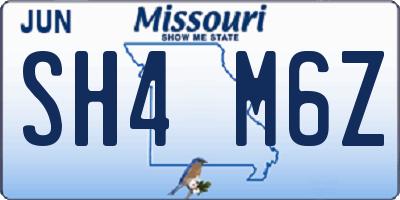 MO license plate SH4M6Z