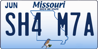 MO license plate SH4M7A