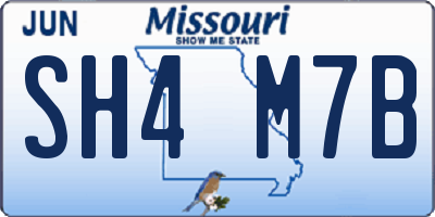MO license plate SH4M7B