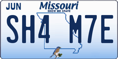 MO license plate SH4M7E
