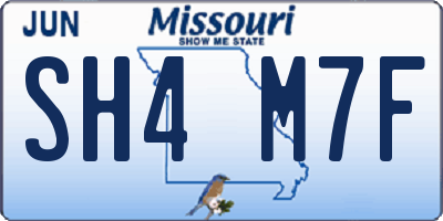 MO license plate SH4M7F