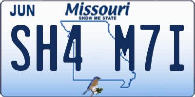 MO license plate SH4M7I