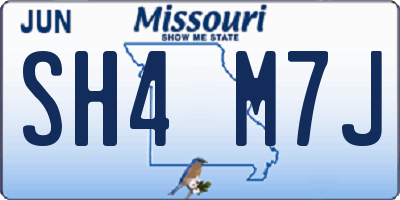 MO license plate SH4M7J