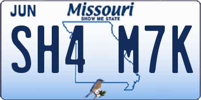 MO license plate SH4M7K