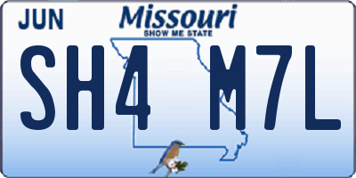 MO license plate SH4M7L