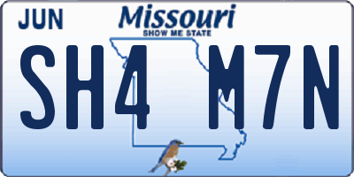 MO license plate SH4M7N