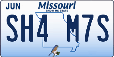 MO license plate SH4M7S