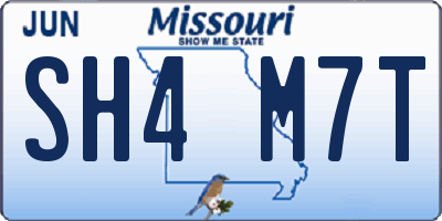 MO license plate SH4M7T
