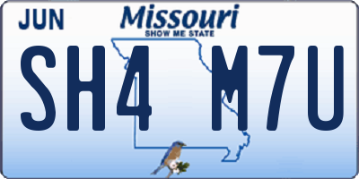 MO license plate SH4M7U