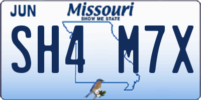 MO license plate SH4M7X