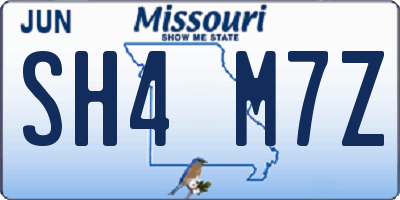 MO license plate SH4M7Z