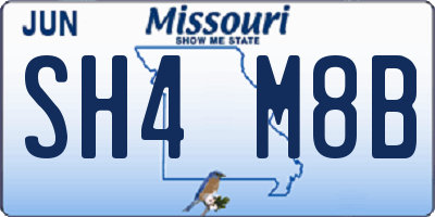 MO license plate SH4M8B