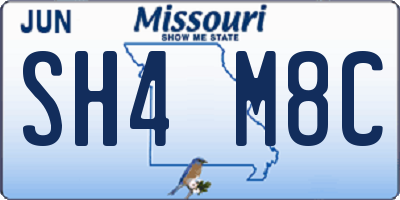 MO license plate SH4M8C